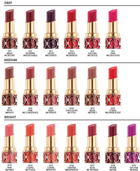 yves saint laurent lipstick soft|ysl lipstick color chart.